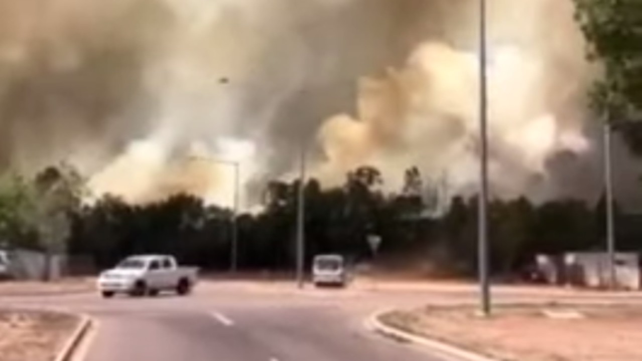 Large Grass Fire Burns Near Darwin Airport