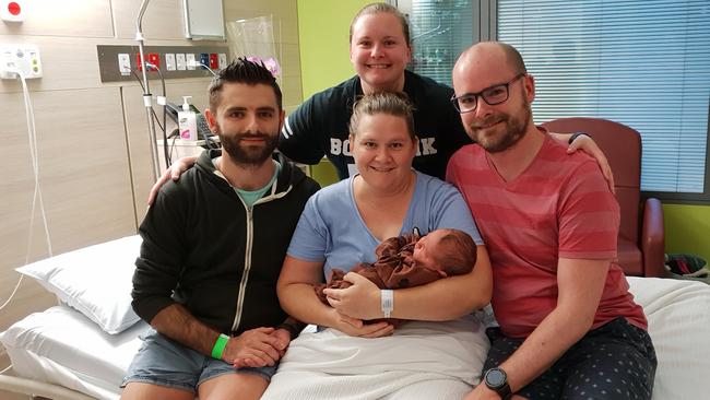 From left — Marco Oliveira-Gray, Louise Appleton (holding Annabelle), Stanley Oliveira-Gray (red shirt) and Amanda Gray (back).