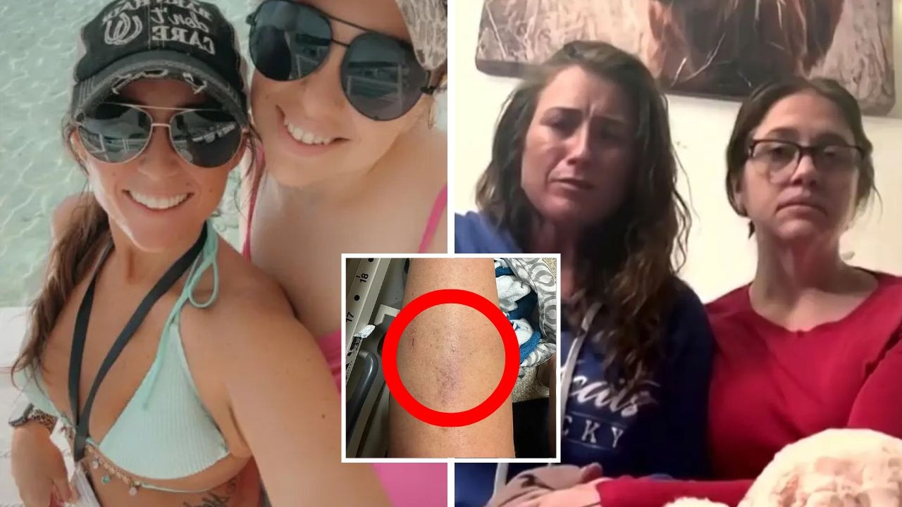 Longtime friends Amber Shearer and Dongayla Dobson said their first kid-free vacation ended with a traumatic, broad-daylight assault. Picture: Supplied