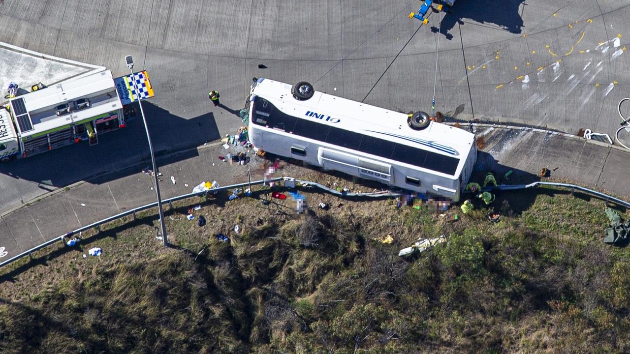 The crash killed 10 people and 11 others were hospitalised. Picture: NCA NewsWire / Christian Gilles