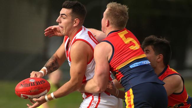 Joel Richardson in action for North Footscray. Picture: Stuart Milligan