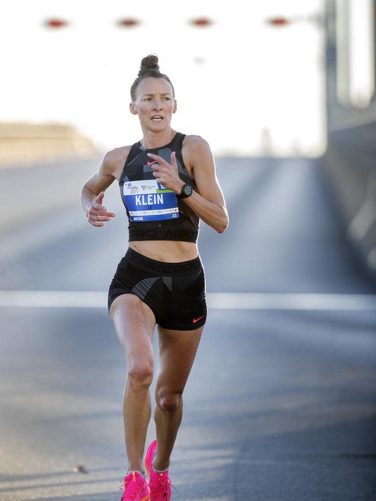 Sarah Klein during Run the Bridge at Hobart. Picture: Chris Kidd