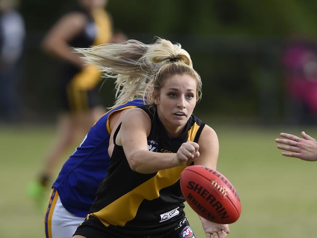 VFL Women's match: Seaford v Cranbourne, Miles Reserve, Seaford. Seaford's Sarah Hosking. Picture: Andy Brownbill