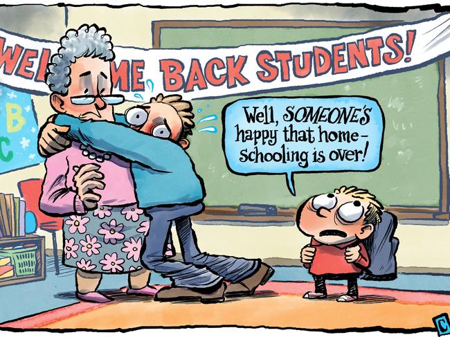 <i>Mercury</i> cartoonist Christopher Downes’ take on the return of students to school.