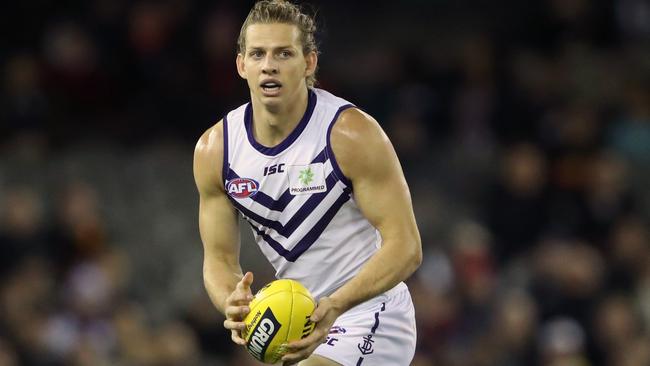 Nat Fyfe in action for Fremantle.