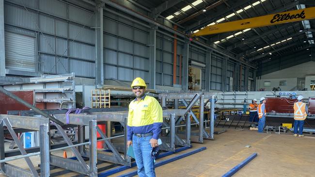 Wharf One at the Port of Mackay has been completed, and will help diversify cargo shipments in the region. NQBPs Anoop Pilali oversees the construction process. Picture: North Queensland Bulk Ports Corporation