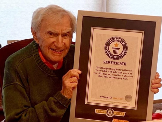 The world’s oldest practising doctor has revealed his secret to longevity. Picture: Instagram/drhowardtucker
