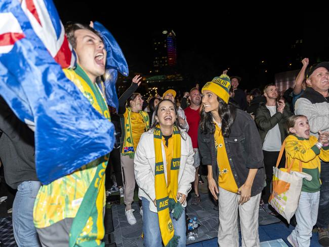 SYDNEY, AUSTRALIA, NCA NewsWIRE,   Saturday, 12 August 2023.Tumbalong park  crowd photosSydney live sites for Matildas vs. France Women's World Cup quarter-finalMatildas fans in Sydney have a plethora of options to watch the match against France, and also Saturday's other quarter-final between England and Colombia.Picture: NCA NewsWIRE/ Monique Harmer