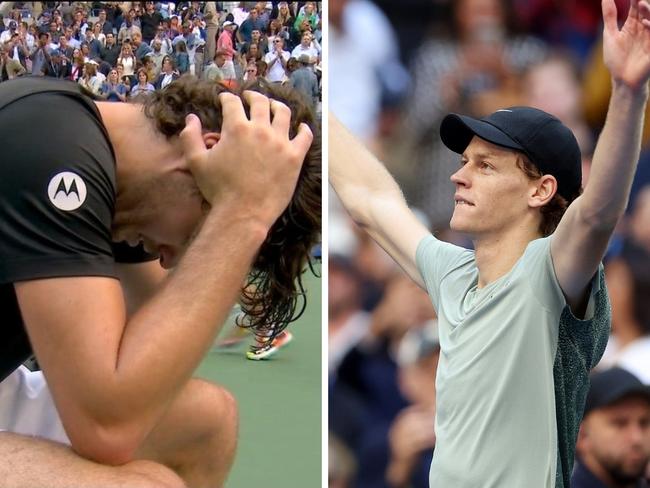 Taylor Fritz was in tears. Photo: Twitter, Getty.