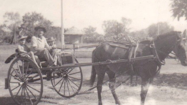 Paddy would ride the horse and cart to Katherine town. Picture: Supplied