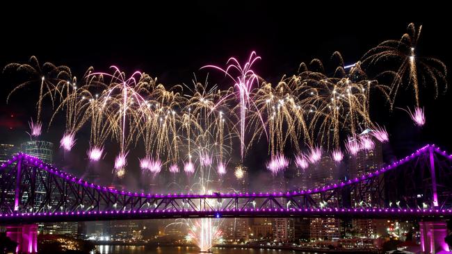 Fireworks at the Sunsuper Riverfire, part of the Brisbane Festival – one of Queensland’s most popular. (AAP/Steve Pohlner)