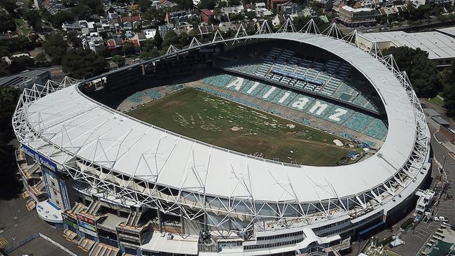 Aerial shots of the demolition of Allianz Stadium at Moore Park. Picture: Toby Zerna