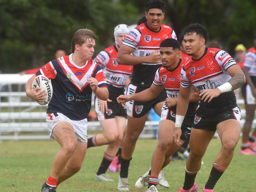 Kirwan State High School hosts St Patrick's College, Mackay, in round 1 of the 2025 Aaron Payne Cup. Picture: Evan Morgan