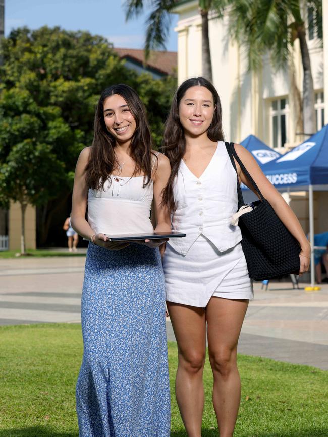 Younger voters Mila Jimenez and Mercia Horan. Picture: Steve Pohlner