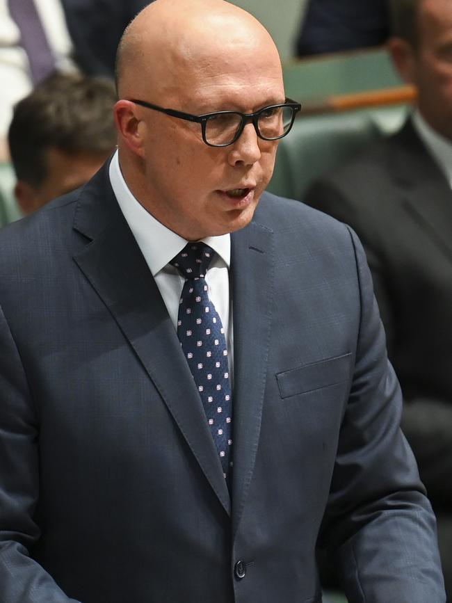 Leader of the Opposition Peter Dutton in his Budget reply was concerned measures were not enough to relieve the financial pressures on families. Picture: Martin Ollman