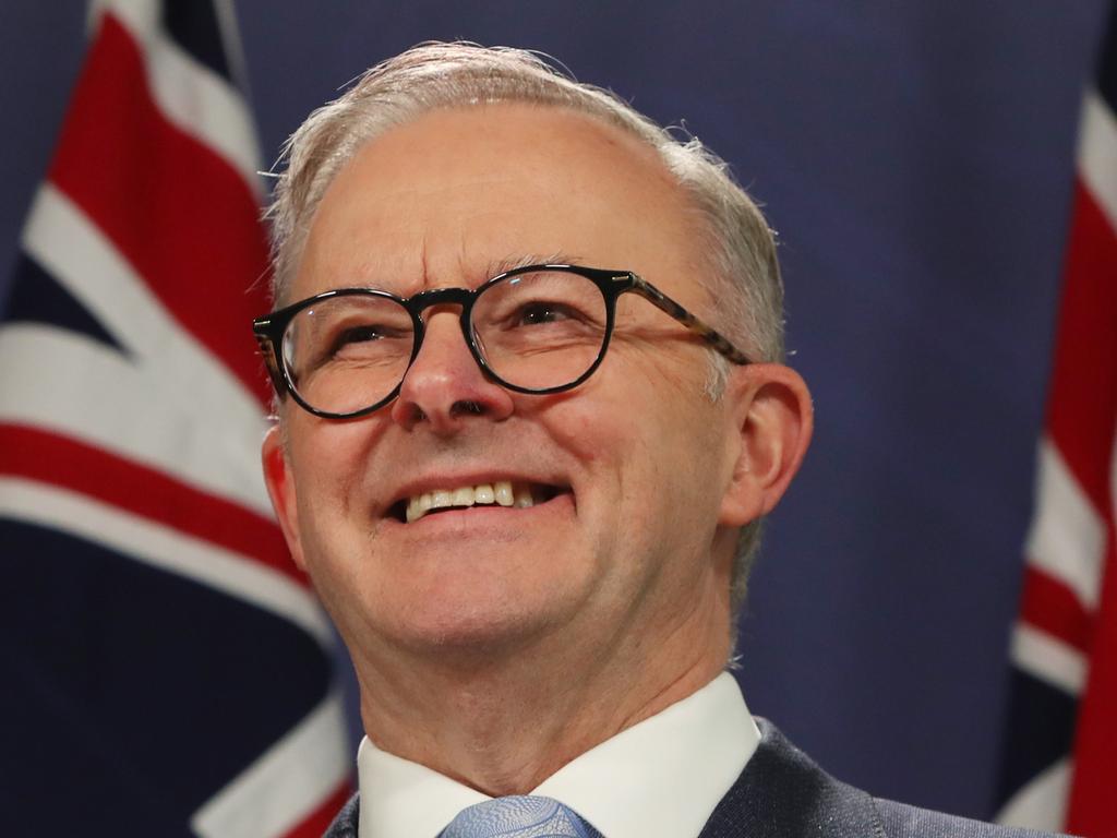Anthony Albanese stressed the economic benefits of a renewable energy transition in his speech on Tuesday. Picture: Lisa Maree Williams / Getty Images