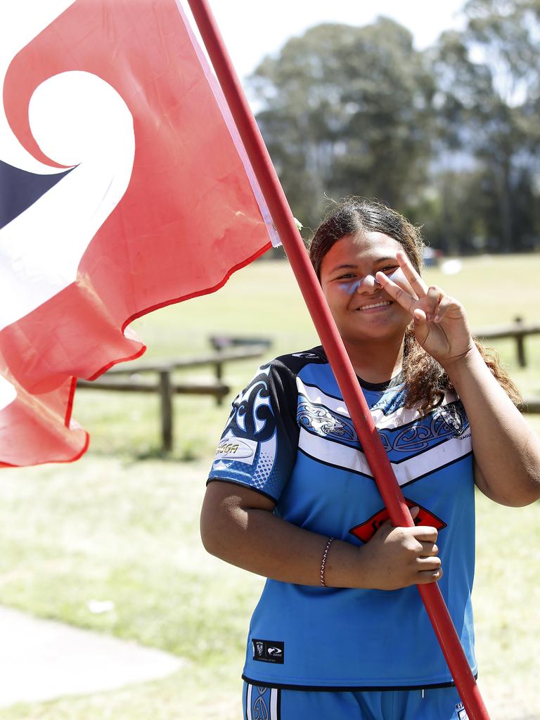 Felila Fakalelu -15 from the U16 Maori team. Harmony Nines Rugby League. Picture: John Appleyard