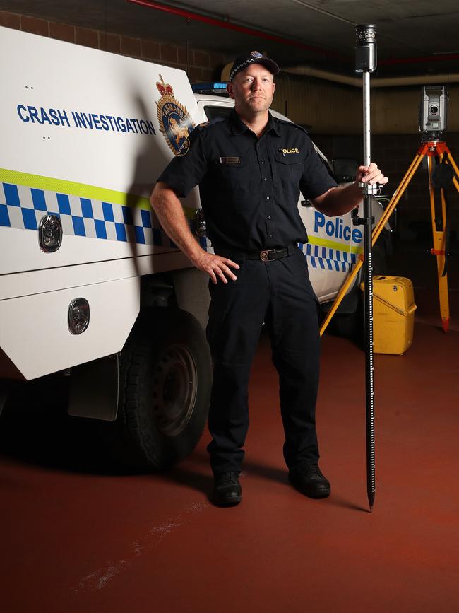 Senior Constable Adam Hall said his biggest challenge was dealing with the families in the weeks and months after a crash. Picture: Nikki Davis-Jones