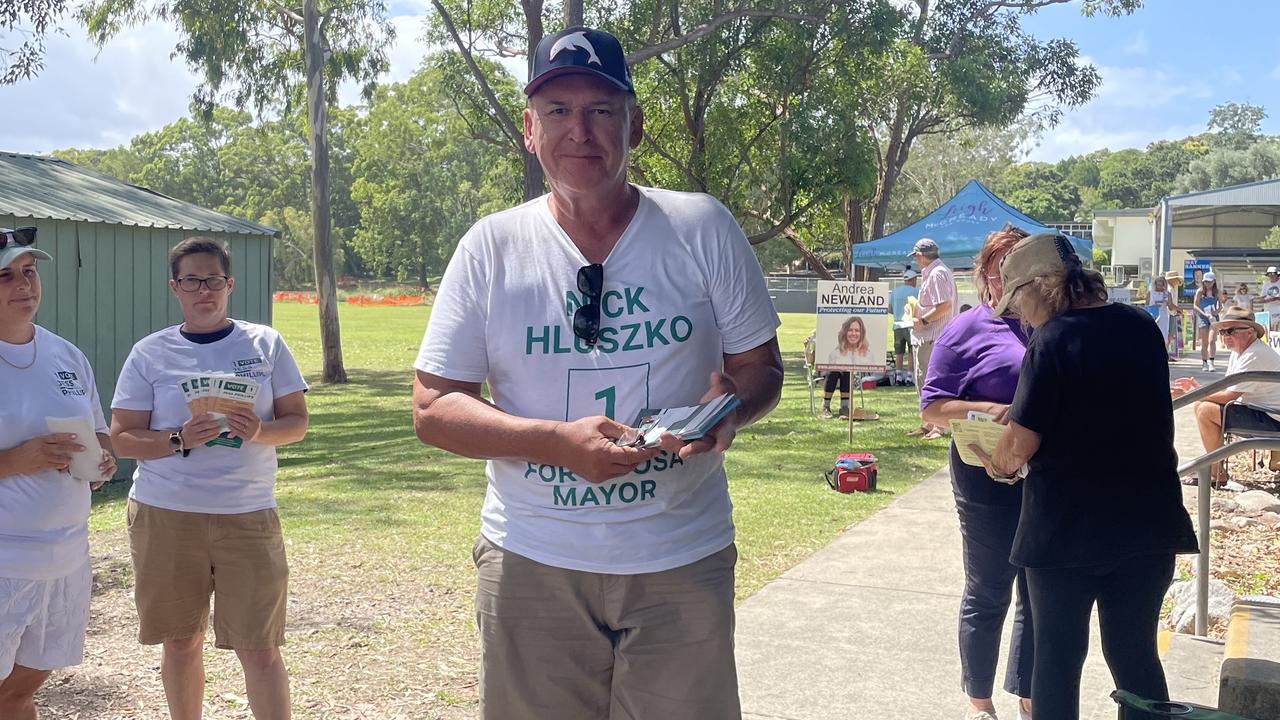 Noosa mayoral candidate Nick Hluszko at Sunshine Beach State School. Picture – Iwan Jones.