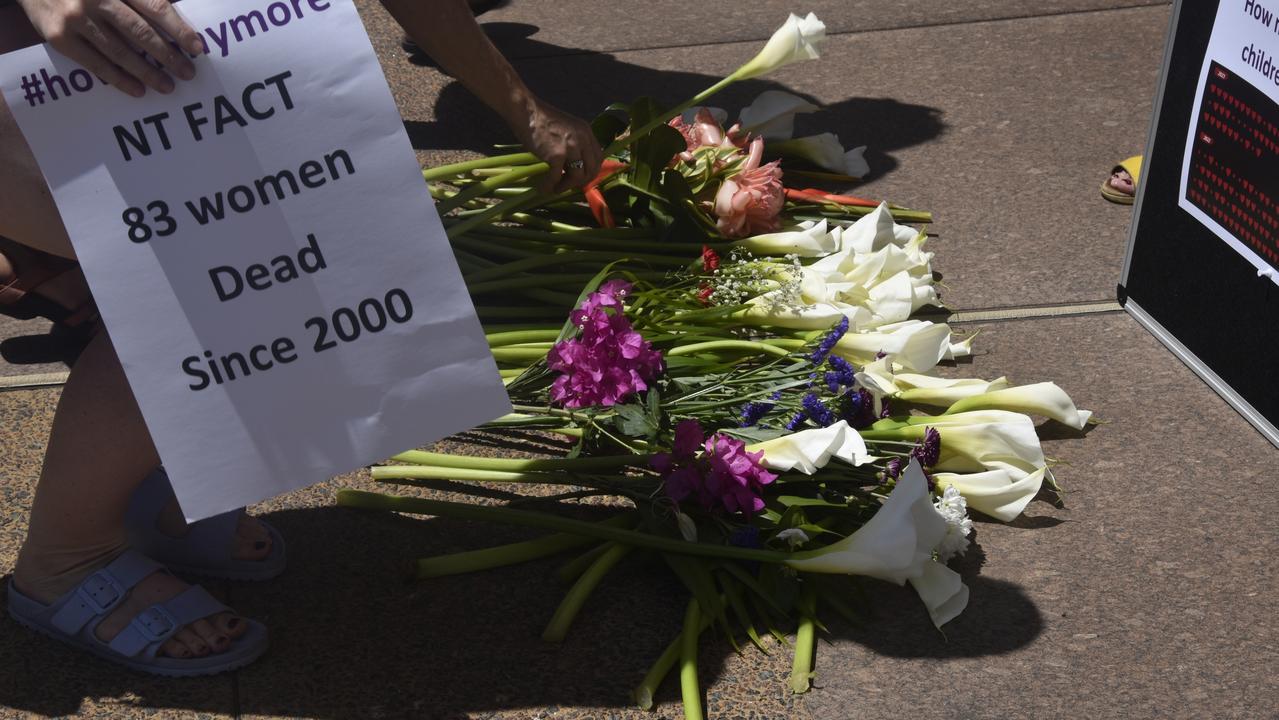 Darwin residents joined a Territory-wide day of action on Tuesday calling for action to address the NT's chronic domestic violence rates.