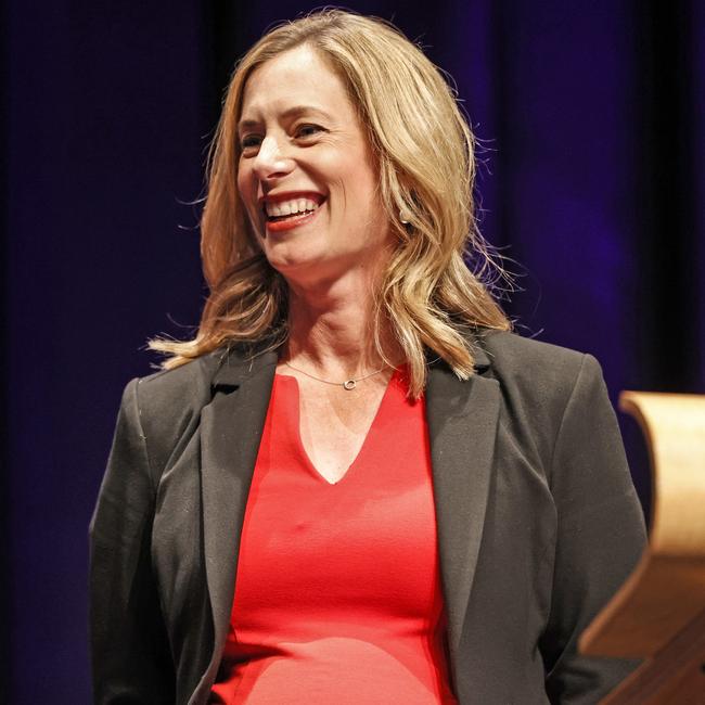 Labor leader Rebecca White during the leaders debate at Wrest Point. Picture: Zak Simmonds