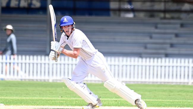 Churchie batsman Connor Rudman GPS First XI cricket between Churchie and Brisbane Grammar School. Saturday January 27, 2024. Picture, John Gass