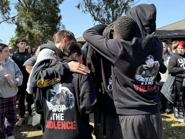 Crowds gather at Woodgrove Shopping Centre to honour the life of Oscar Hamilton. Picture: Regan Hodge