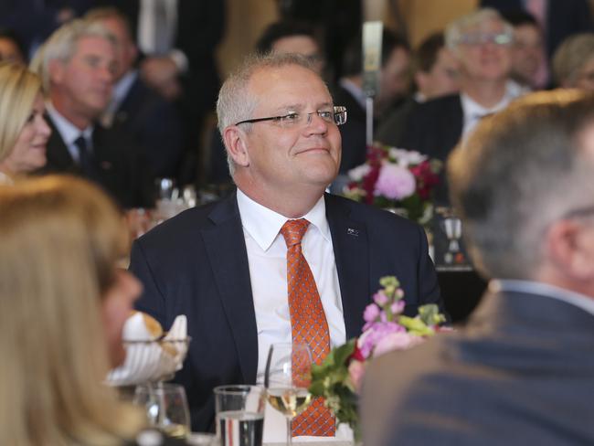 Prime Minister Scott Morrisson at the 2019 AFL Grand Final function in the Olympic room at the MCG. Picture by Wayne Taylor/Getty images AFL photos 28th September 2019.