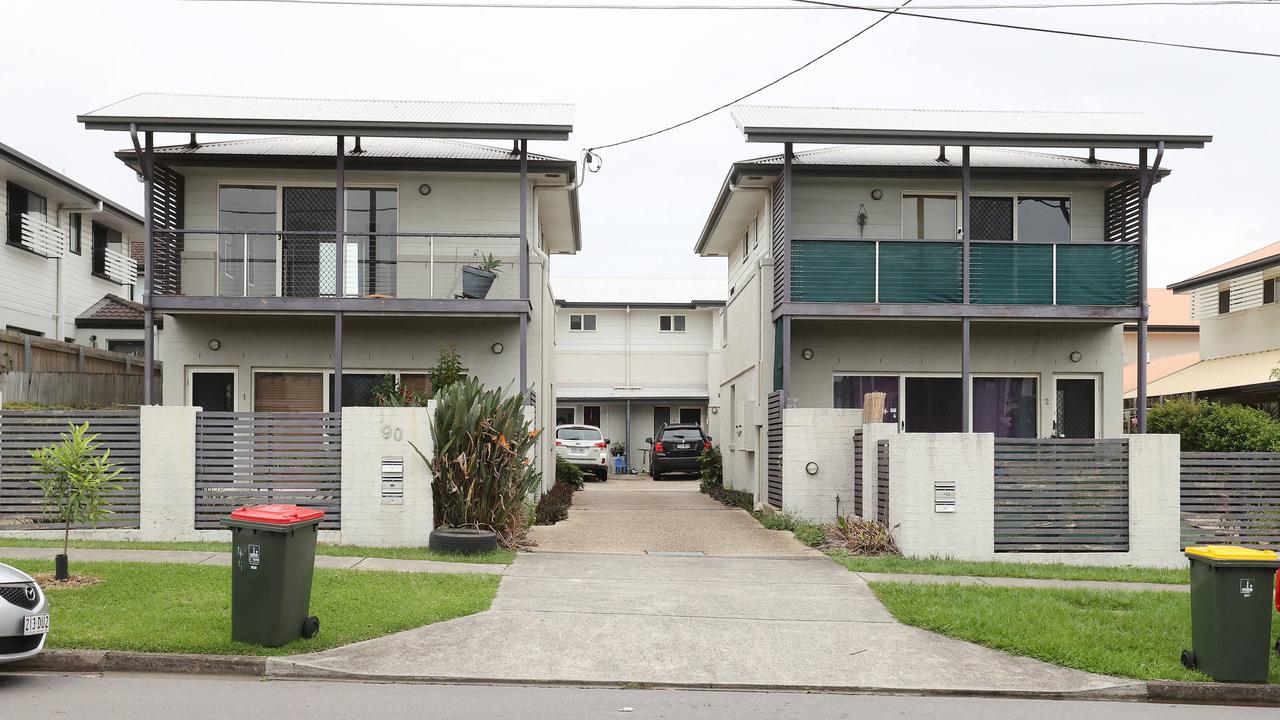 The unit block where a shooting took place in Adelaide Street, Carina. Picture: Liam Kidston.