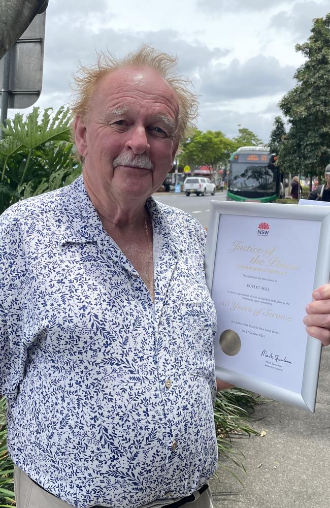 Robert Mill honoured for 50 years' service. Picture: Chris Knight