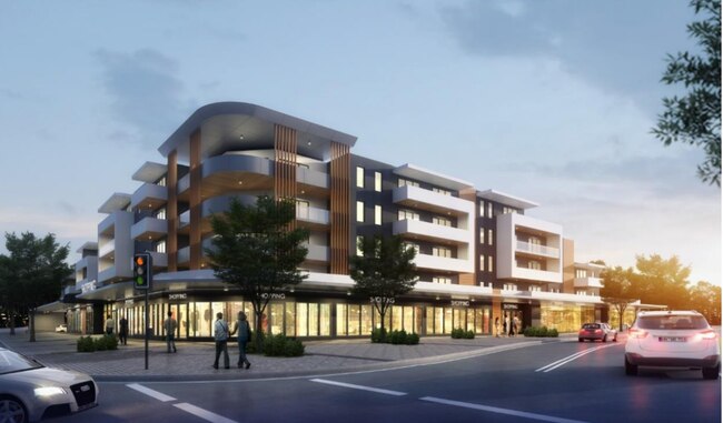 Plans for a top-shop living development, including a supermarket and a dozen shops, have been proposed for the site of the Lancaster St Fruit Market in Blacktown. Picture: DFP Planning