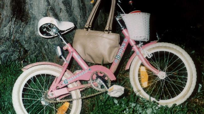 Sheree Beasley's pink bike which she was riding around Rosebud when she was abducted by Lowe.