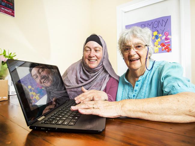 Jeni Scott (left) with participant, 80-year-old Robyn Evenden. Picture: Nigel Hallett