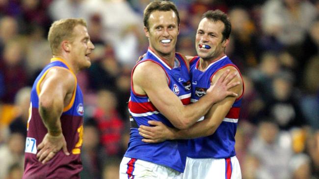 Chris Grant and Brad Johnson are all-time greats of the Western Bulldogs. Picture: Darren England