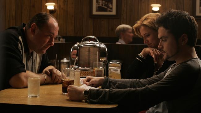 James Gandolfini in scene from the final episode of The Sopranos. Picture: Channel 9