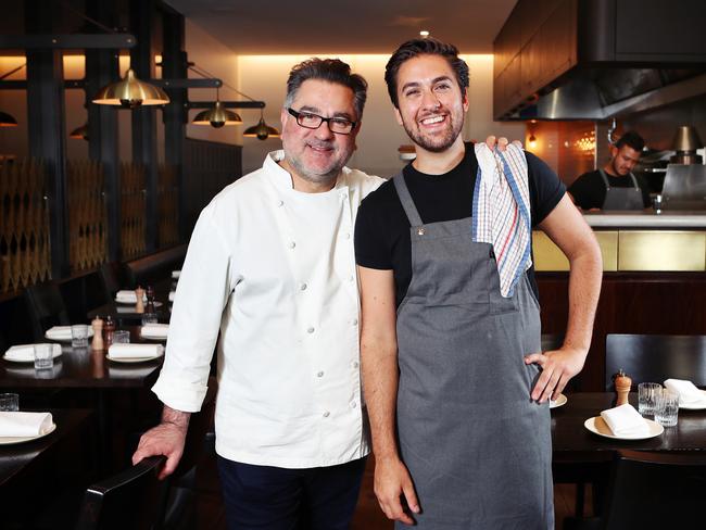 Guy Grossi and head chef Mario Di Natale. Picture: Rebecca Michael.