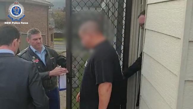 Screengrab from NSW Police video of the arrest in Lithgow of alleged rapist Scott Barry Haken who is a serving prison officer. source: NSW Police