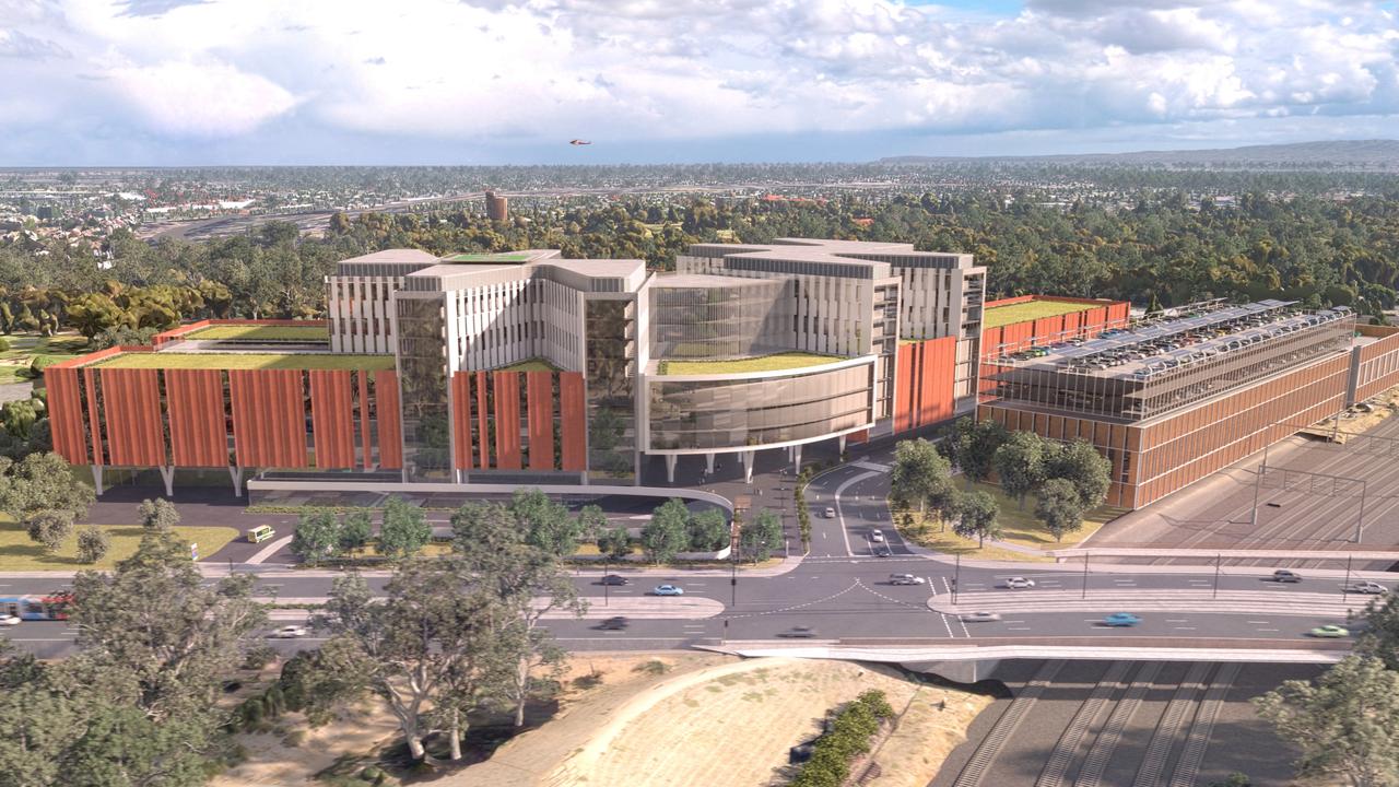 The latest artist impression of the new Women's and Children's hospital, which is proposed for the Thebarton Police Barracks. PIcture: SA Government .