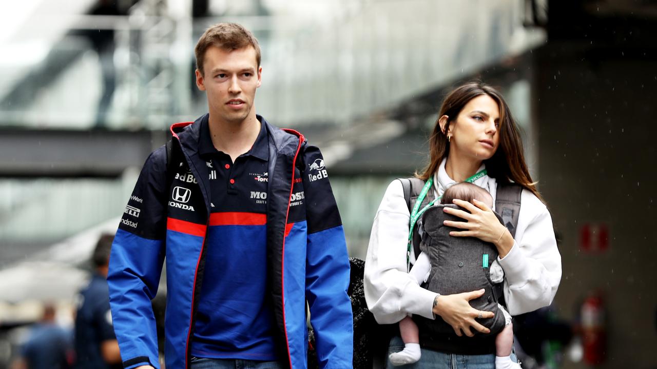 Daniil Kvyat and Kelly Piquet at the Brazilian GP in November, 2019. (Photo by Robert Cianflone/Getty Images)