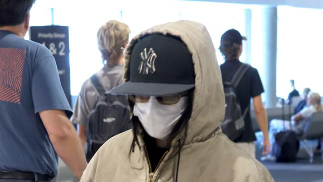 Billie Eilish, ahead  of performances in Brisbane on the 18th - 22nd February, leaves Brisbane Domestic Airport, on Monday 17th February 2025 - Photo Steve Pohlner