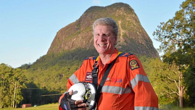 Lou Spann has been rescuing climbers stranded on Glass House Mountains for 27 years. Picture: Warren Lynam