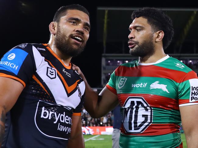 The Tigers and Rabbitohs are fighting to steer clear of the spoon. Picture: Jeremy Ng/Getty Images