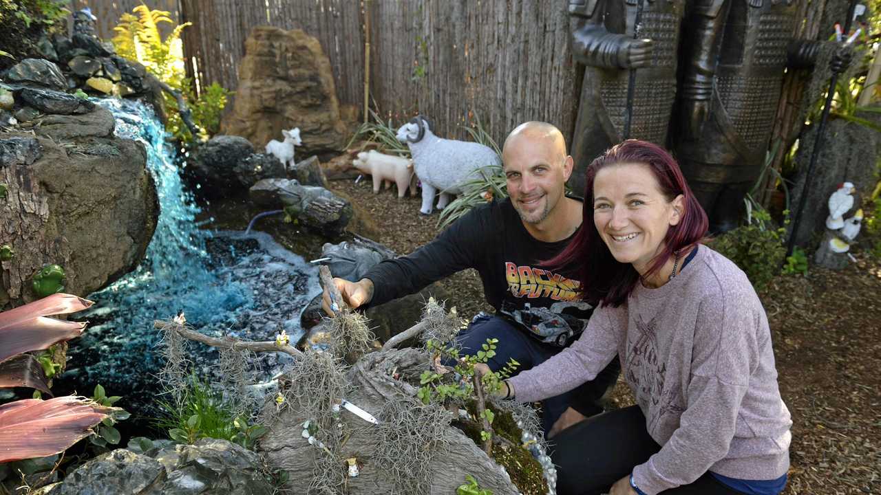 GARDEN OASIS: Shaun and Renee Morriss from Creative Oasis with their business entry for The Chronicle Garden Competition. Picture: Kevin Farmer