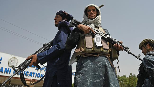 Taliban fighters in Kabul on Saturday. Frustrated young men are more likely to commit violent crimes or join rebel groups. Picture: AFP