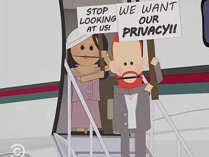 South Park has made a hilarious dig at Prince Harry and Meghan Markle’s pleas for “privacy”. Picture: Comedy Central