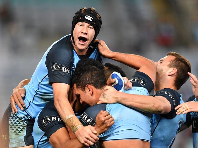 Matt Burton (headgear) was superb for the NSW Under-20 Origin team in their big win over Queensland. Picture: Robb Cox © NRL Photos