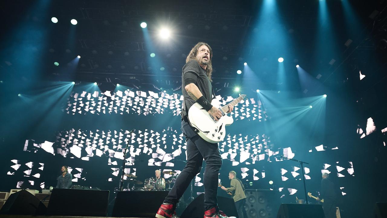 Dave Grohl, frontman of US rock band Foo Fighters, performing ahead of the band's 11th album release, titled 'But Here We Are'. Picture: Scarlet Page