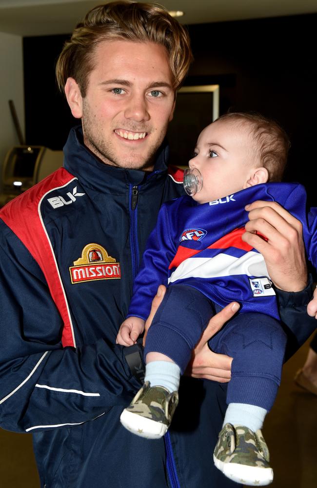 Caleb Daniel and young pup Tom, nine months. Picture: Kylie Else