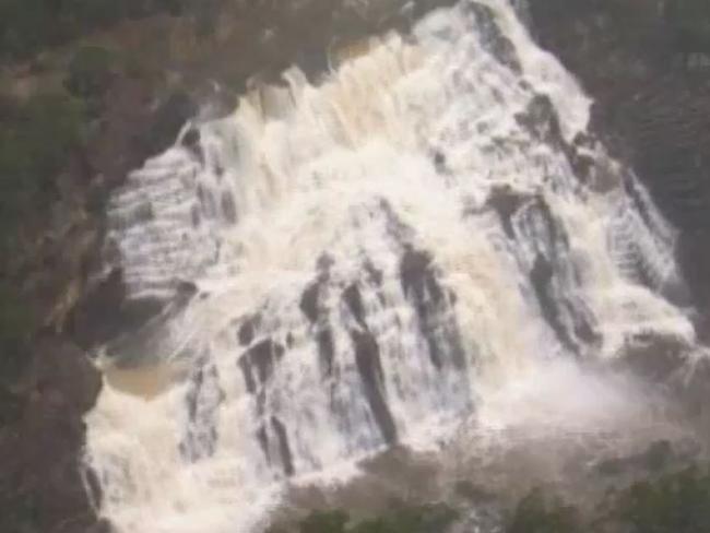 Nepean Dam overflowing after rain. Picture: ABC