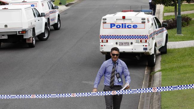 Police cordoned off the street. Picture: Tertius Pickard.